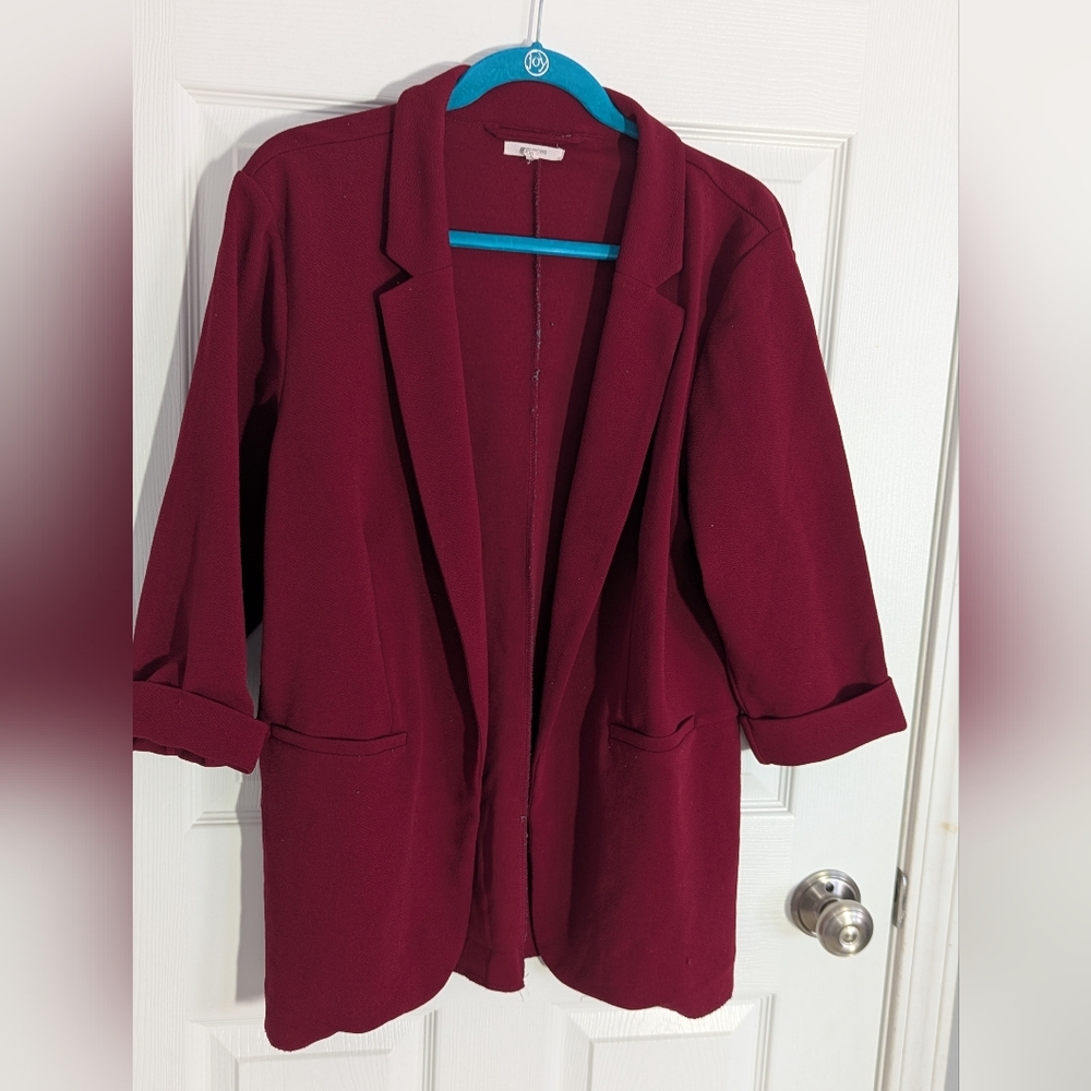 Maurices Burgundy Blazer with Pockets